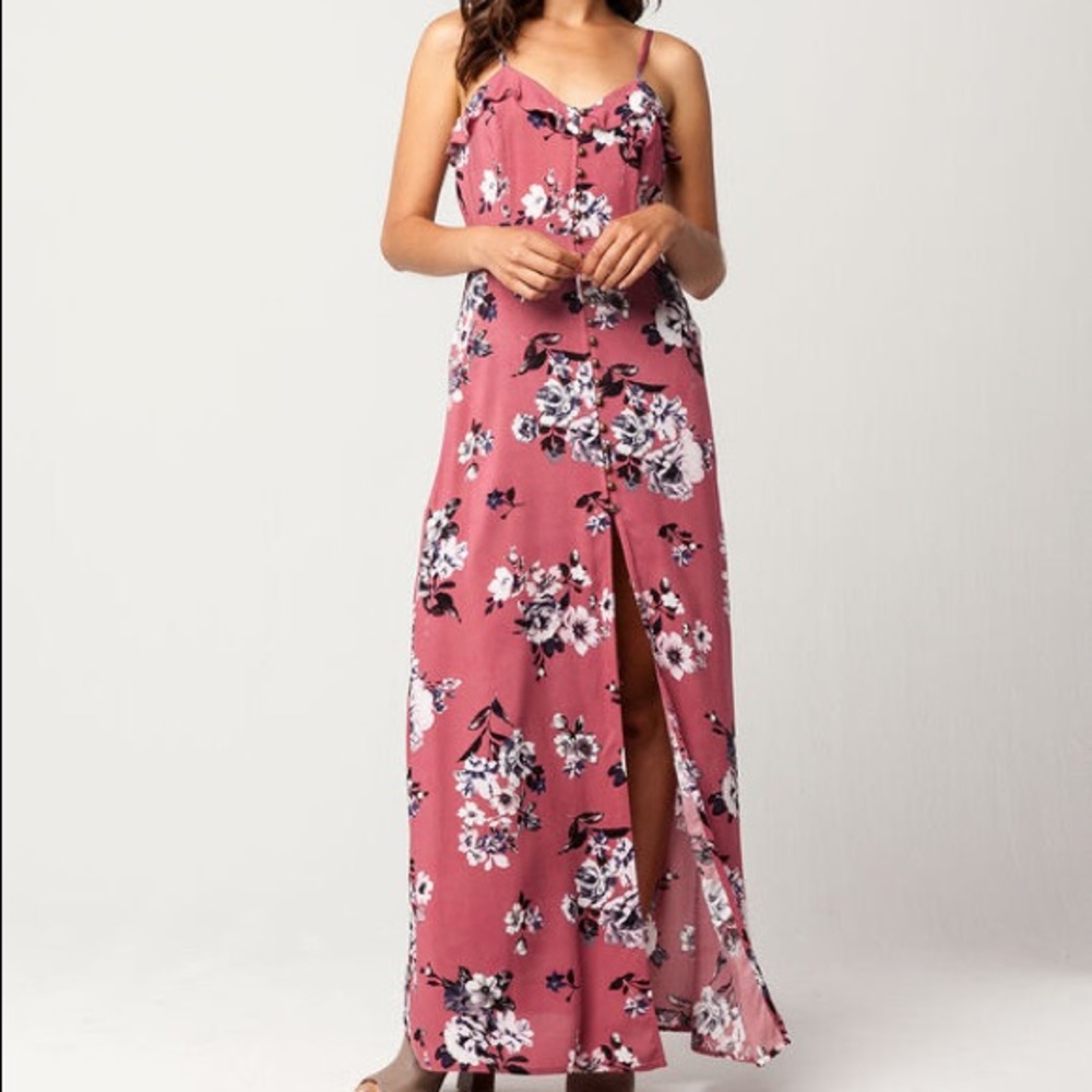 Pink Floral Maxi Dress